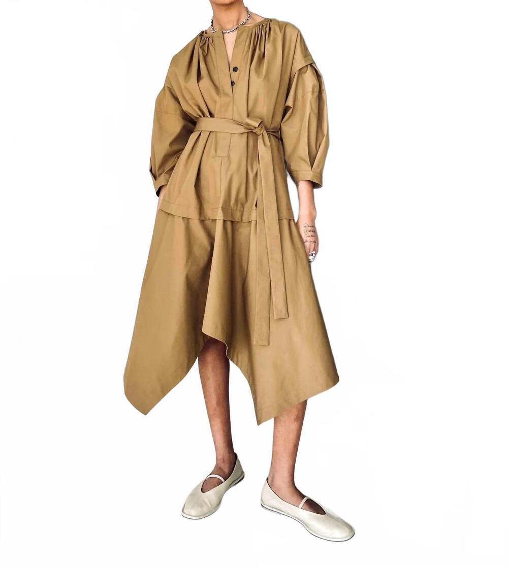 NEW YESAET women's nina dress in cumin